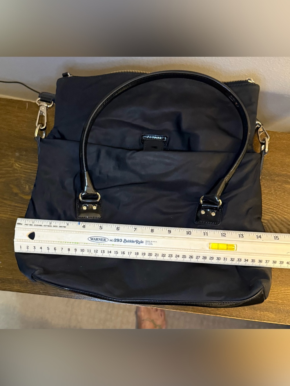 kate spade Black Nylon Shoulder Bag with Gold Plaque - Picture 8 of 10